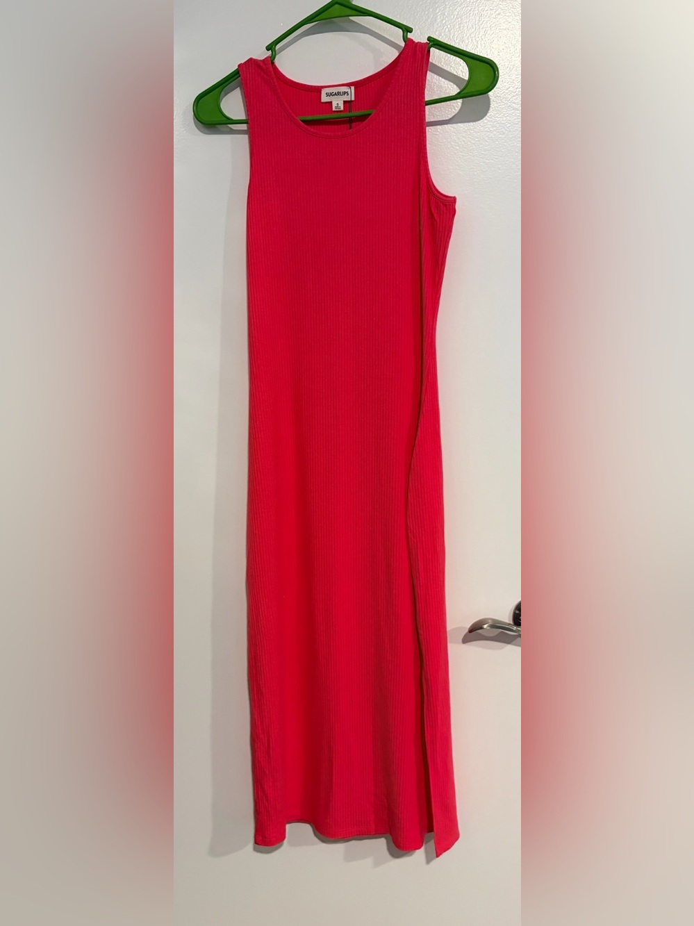 Sugarlips pink sleeveless Ribbed Midi Dress, NWT, body hugging